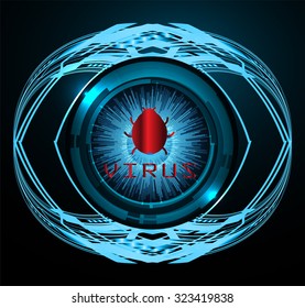 identifying a computer virus. Antivirus protection and computer security concept. PC. vector one zero. scan. technology digital website internet web. vector