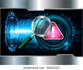 identifying a computer virus. Antivirus protection and computer security concept. PC. vector one zero. scan. technology digital website internet web. vector. eye