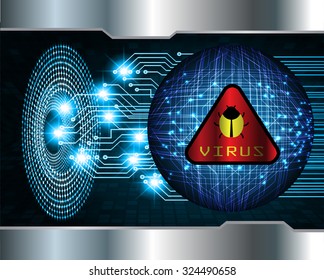 identifying a computer virus. Antivirus protection and computer security concept. PC. vector one zero. scan. technology digital website internet web.