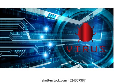 identifying a computer virus. Antivirus protection and computer security concept. PC. vector one zero. scan. technology digital website