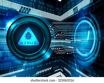 identifying a computer virus. Antivirus protection and computer security concept. PC. vector one zero. scan. technology digital website internet web. vector