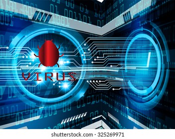 identifying a computer virus. Antivirus protection and computer security concept. PC. one zero. scan. technology digital website. vector