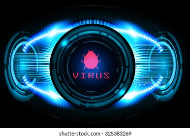 identifying a computer virus. Antivirus protection and computer security concept. PC. vector one zero. scan. technology digital website internet web. vector