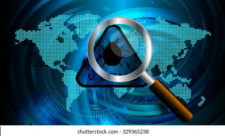 identifying a computer virus. Antivirus protection and computer security concept. PC. one zero. scan. technology digital website. vector. lock, key, Padlock, World Map, Global