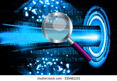 identifying a computer virus. Antivirus protection and computer security concept. PC. one zero. scan. technology digital website lock, key, Padlock, World Map, Global. vector