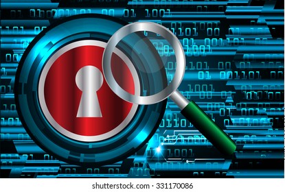 identifying a computer virus. Antivirus protection and computer security concept. PC. one zero. scan. technology digital website. vector. lock, key, Padlock