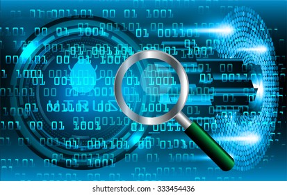 identifying a computer virus. Antivirus protection and computer security concept. PC. one zero. scan. technology digital website. vector. lock, key, Padlock
