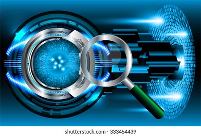 identifying a computer virus. Antivirus protection and computer security concept. PC. one zero. scan. technology digital website. vector. lock, key, Padlock