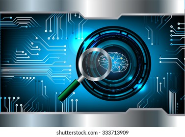 identifying a computer virus. Antivirus protection and computer security concept. PC. one zero. scan. technology digital website. vector. lock, key, Padlock.Brain. Bulb Ideas