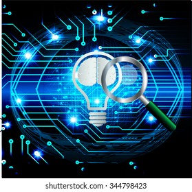 identifying a computer virus. Antivirus protection and computer security concept. PC. one zero. scan. technology digital website.  Brainstorm, Brain. Bulb Ideas