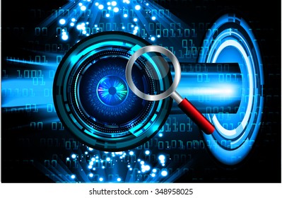 Magnifying Glass Scanning Identifying Computer Virus Stock Vector ...