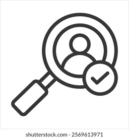Identifying Outline Icon Vector Illustration