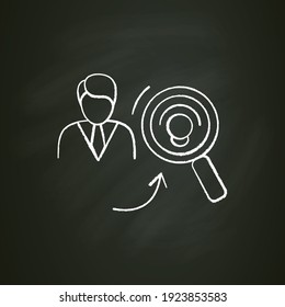 Identifying Potential Chalk Icon. Personal Growth Concept. Self Improvement And Talent Acquisition.Personal Strengths Development.Human Resources Management. Isolated Vector Illustration On Chalkboard