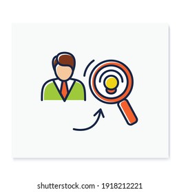 Identifying Potential Color Icon. Personal Growth Concept. Self Improvement And Talent Acquisition.Personal Strengths Development. Human Resources Management. Isolated Vector Illustration