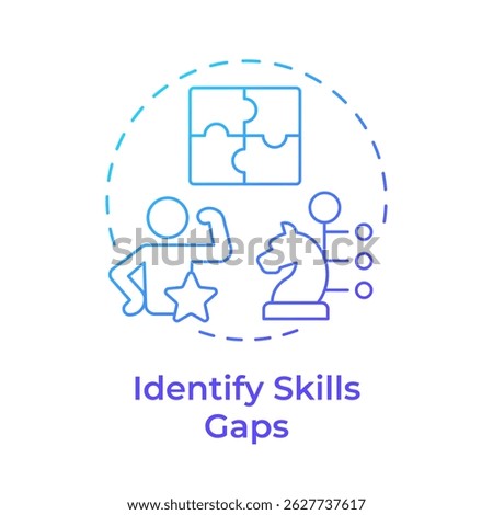 Identifying skills gaps blue gradient concept icon. Defining employee incompetence. Workforce forecasting. Round shape line illustration. Abstract idea. Graphic design. Easy to use blog post