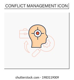 Identifying triggers color icon. Find problems. Identify overwhelming sadness, anxiety, panic. Conflict management concept. Isolated vector illustration