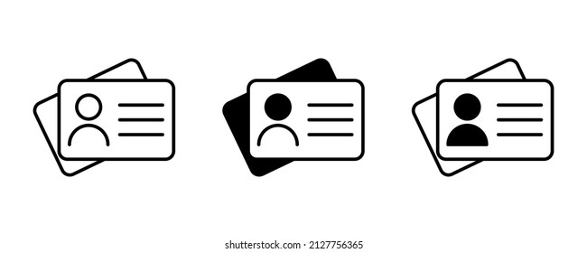 Identities card. Editable stroke. The identity card is black and white. Vector illustration. stock image. 