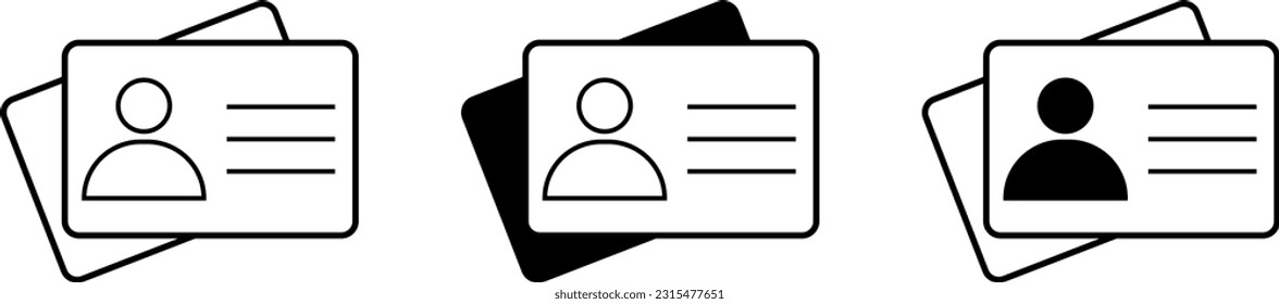 Identities card. Editable stroke. The identity card on white background.