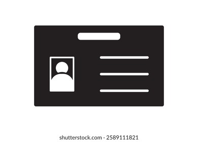 Identities card icon. Editable stroke. The identity card is black and white. Vector illustration. stock image.