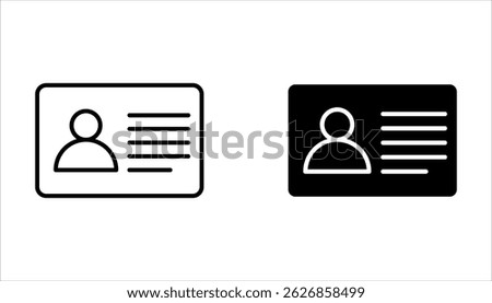 Identities card icon set, Editable stroke, illustration isolated on white background.