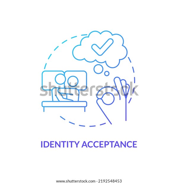 Identity Acceptance Blue Gradient Concept Icon Stock Vector Royalty Free 2192548453 Shutterstock