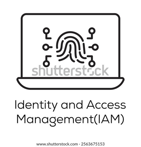 Identity and access management vector line icon
