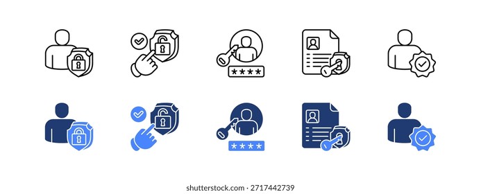 Identidad y acceso con dos estilos, línea e icono de duotono.