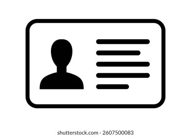 Identity Badge Icon Design, id card icon vector illustration, employee id badge icon, office staff id card vector, digital identity card symbol