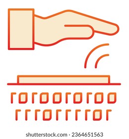 Identity biometric scanning flat icon. Verification palmprint system red icons in trendy flat style. Identity biometric scanning gradient style design, designed for web and app. Eps 10