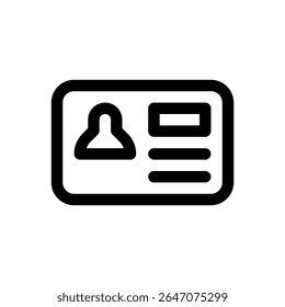 Identity card. Editable stroke vector icon.