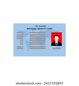 identity card flat design vector illustration. The idea of personal identity. ID card, identification card, drivers license, identity verification, person data.