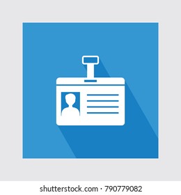 Identity Card flat icon with long shadow