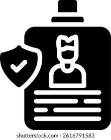Identity Card Glyph Vector Icon Design