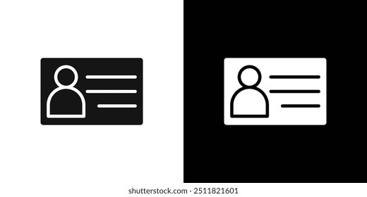 ícone de cartão de identidade Conjunto de preenchimento plano coleção