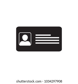 identity card icon in flat style isolated vector illustration on white transparent background