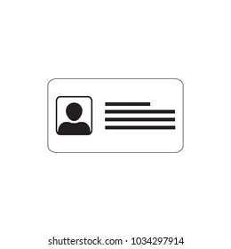 identity card icon in flat style isolated vector illustration on white transparent background