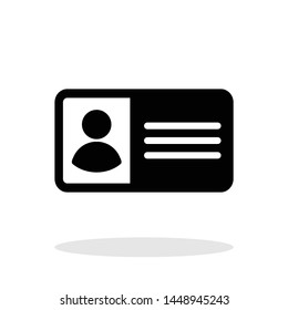 Identity card icon in flat style. Person ID card symbol for your web site design, logo, app, UI Vector EPS 10.