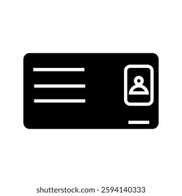 Identity card icon in flat style. Identity Driver's license business concept.