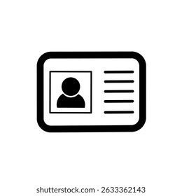 Identity card icon in flat style. Identity badge vector illustration on white isolated background. Access card holder person business concept. ID badge icon illustration. ID card icon.