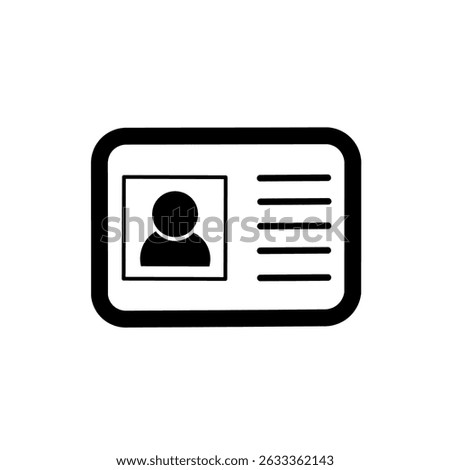 Identity card icon in flat style. Identity badge vector illustration on white isolated background. Access card holder person business concept. ID badge icon illustration. ID card icon.