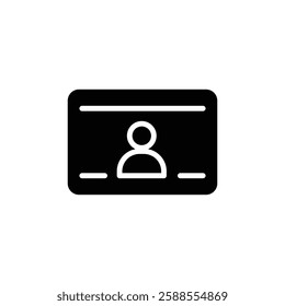 Identity card icon Flat vector set outline