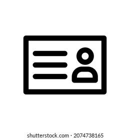Identity card icon illustration on isolated background design