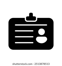 Ilustración de ícono de tarjeta de identidad - Vector de insignia de Identificación personal, Clipart de tarjeta de identificación de seguridad, diseño de pase de acceso de Profesional, símbolo de verificación de Perfil de usuario