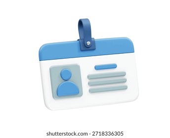  Ícone do Cartão de Identidade com ícone de Loop de Lanyard ilustração de renderização 3d