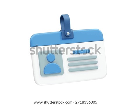  Identity Card Icon with Lanyard Loop icon 3d rendering illustration