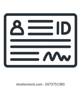 
Identity card icon line symbol sign design