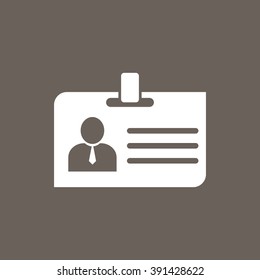 Identity Card Icon on Dark Gray Color. Eps-10.