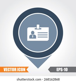  Identity Card Icon On Map Pointer. Eps.-10.