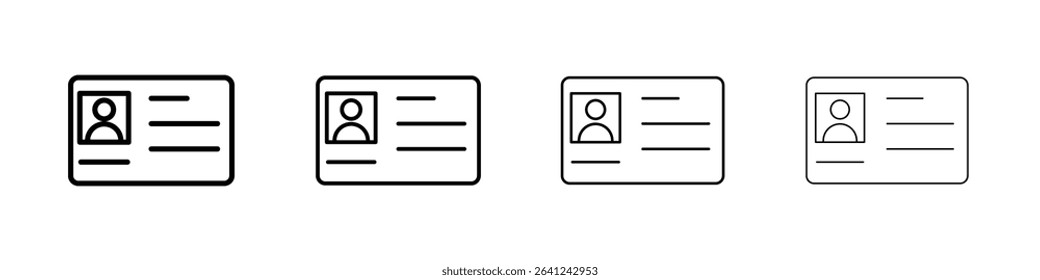 identity card icon Outline sign symbol set