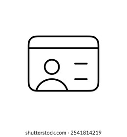 Identity card icon Outline vector for web ui